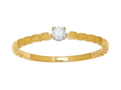 Anello Solitario Con Corpo Di Perle, Diamante 0,08 Carati, Oro Giallo 18 Carati, Dito 52 - Immagine Standard - 1