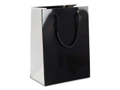 Black Monochrome Gift Bag Medium Pk 10 - Immagine Standard - 1